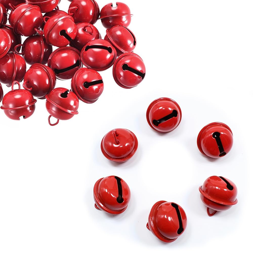 Amazon.com: 50 Pcs Red Jingle Bells Metal Round Bells Craft